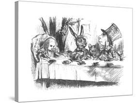 'Alice at the Mad Hatter's tea party', 1889-John Tenniel-Stretched Canvas