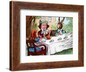 'Alice at the Mad Hatter's Tea Party', c1910-John Tenniel-Framed Giclee Print