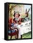 'Alice at the Mad Hatter's Tea Party', c1910-John Tenniel-Framed Stretched Canvas