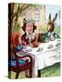 'Alice at the Mad Hatter's Tea Party', c1910-John Tenniel-Stretched Canvas