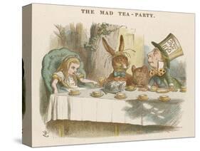 Alice at the Mad Hatter's Tea Party-John Tenniel-Stretched Canvas