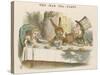 Alice at the Mad Hatter's Tea Party-John Tenniel-Stretched Canvas