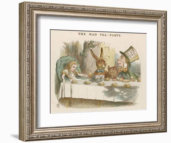 Alice at the Mad Hatter's Tea Party-John Tenniel-Framed Photographic Print