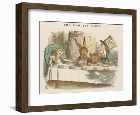 Alice at the Mad Hatter's Tea Party-John Tenniel-Framed Photographic Print