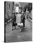 Alice B. Toklas and Author Gertrude Stein, Walking Poodle "Basket" During Liberation from Germans-Carl Mydans-Stretched Canvas