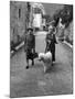 Alice B. Toklas and Author Gertrude Stein, Walking Poodle "Basket" During Liberation from Germans-Carl Mydans-Mounted Premium Photographic Print