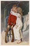 Peter Pan Being Kissed Gently on the Cheek by Wendy-Alice B. Woodward-Art Print