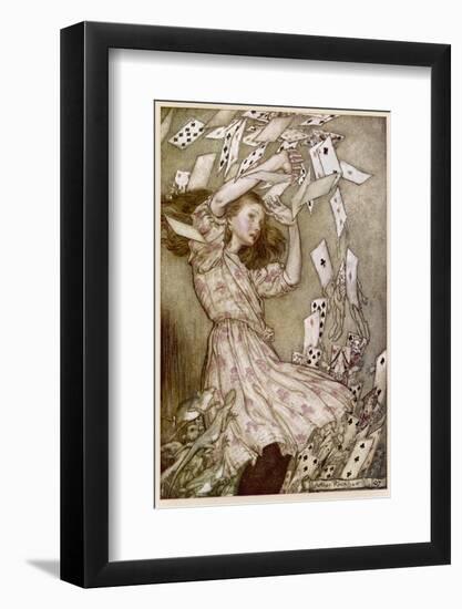 Alice: Cards Fly Up-Arthur Rackham-Framed Photographic Print