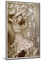 Alice: Cards Fly Up-Arthur Rackham-Mounted Photographic Print