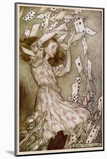 Alice: Cards Fly Up-Arthur Rackham-Mounted Photographic Print