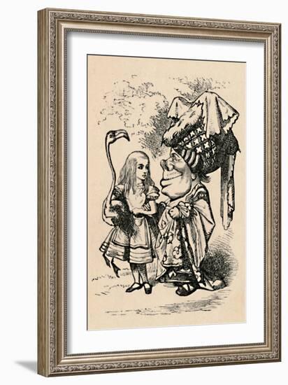 'Alice carrying the stork, and talking to the Duchess', 1889-John Tenniel-Framed Giclee Print