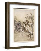 Alice: Croquet Match-Arthur Rackham-Framed Art Print