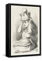 Alice Crowned as Queen Alice Puts on the Crown-John Tenniel-Framed Stretched Canvas