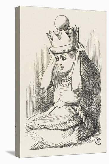 Alice Crowned as Queen Alice Puts on the Crown-John Tenniel-Stretched Canvas