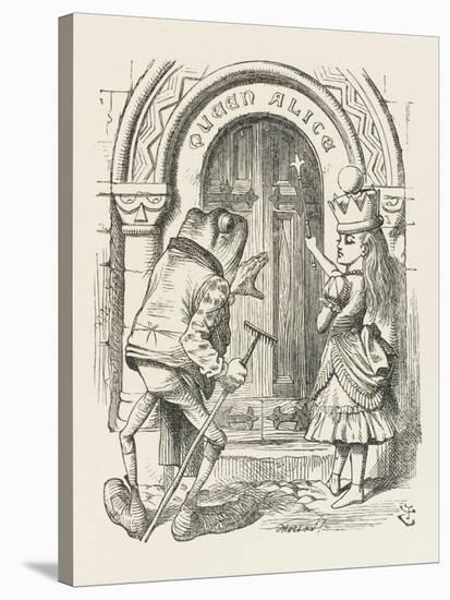 Alice Crowned as Queen "Queen" Alice with the Old Frog-John Tenniel-Stretched Canvas