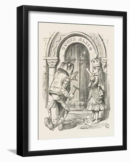 Alice Crowned as Queen "Queen" Alice with the Old Frog-John Tenniel-Framed Art Print