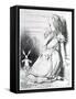 Alice Et Le Rabbit - in “Alice's Adventures in Wonderland and through the Looking Glass” by Lewis C-John Tenniel-Framed Stretched Canvas