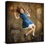 Alice falling down the Rabbit Hole-egal-Stretched Canvas