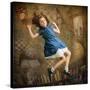 Alice falling down the Rabbit Hole-egal-Stretched Canvas