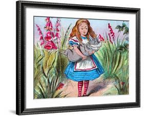 'Alice holding a pig in her arms.', c1910-John Tenniel-Framed Giclee Print