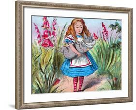 'Alice holding a pig in her arms.', c1910-John Tenniel-Framed Giclee Print