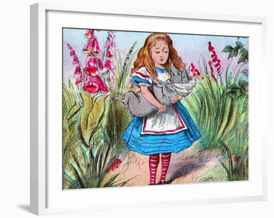 'Alice holding a pig in her arms.', c1910-John Tenniel-Framed Giclee Print