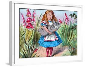 'Alice holding a pig in her arms.', c1910-John Tenniel-Framed Giclee Print