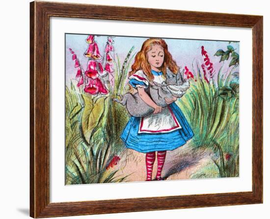 'Alice holding a pig in her arms.', c1910-John Tenniel-Framed Giclee Print