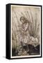 Alice Holds the Baby Pig-Arthur Rackham-Framed Stretched Canvas