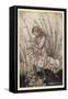 Alice Holds the Baby Pig-Arthur Rackham-Framed Stretched Canvas