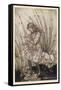 Alice Holds the Baby Pig-Arthur Rackham-Framed Stretched Canvas