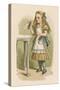 Alice Holds the Bottle Which Says "Drink Me" on the Label-John Tenniel-Stretched Canvas