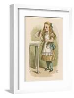 Alice Holds the Bottle Which Says "Drink Me" on the Label-John Tenniel-Framed Photographic Print