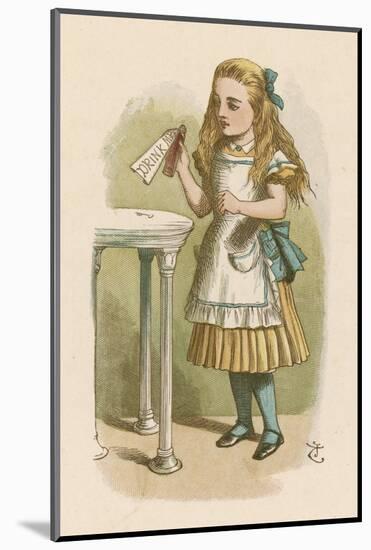 Alice Holds the Bottle Which Says "Drink Me" on the Label-John Tenniel-Mounted Photographic Print