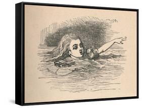 'Alice in a sea of tears', 1889-John Tenniel-Framed Stretched Canvas