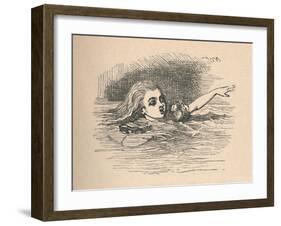 'Alice in a sea of tears', 1889-John Tenniel-Framed Giclee Print