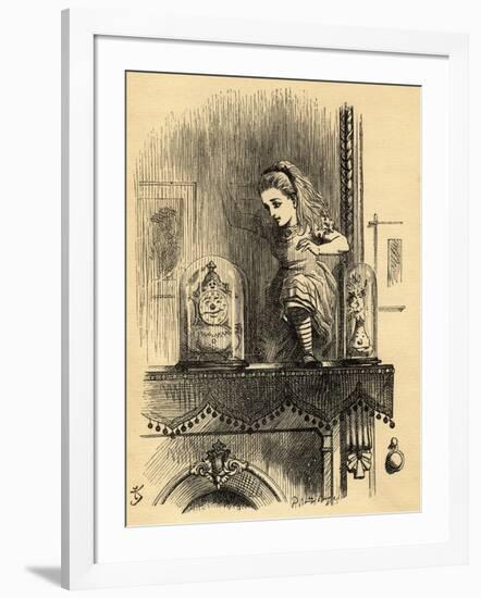 Alice in the Looking Glass House, Illustration from 'Through the Looking Glass' by Lewis Carroll…-John Tenniel-Framed Giclee Print