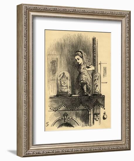 Alice in the Looking Glass House, Illustration from 'Through the Looking Glass' by Lewis Carroll…-John Tenniel-Framed Giclee Print