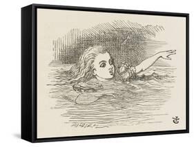 Alice in the Pool of Tears-John Tenniel-Framed Stretched Canvas