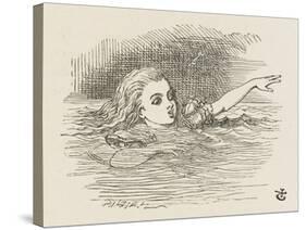 Alice in the Pool of Tears-John Tenniel-Stretched Canvas