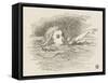 Alice in the Pool of Tears-John Tenniel-Framed Stretched Canvas