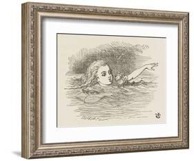 Alice in the Pool of Tears-John Tenniel-Framed Art Print