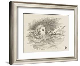 Alice in the Pool of Tears-John Tenniel-Framed Art Print