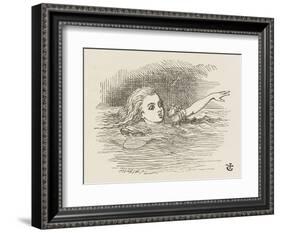 Alice in the Pool of Tears-John Tenniel-Framed Art Print