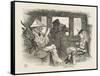 Alice in the Railway Carriage Closely Observed by the Guard-John Tenniel-Framed Stretched Canvas