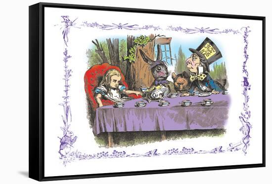 Alice in Wonderland: A Mad Tea Party-John Tenniel-Framed Stretched Canvas