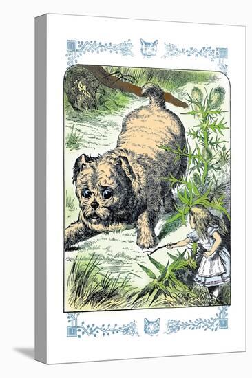 Alice in Wonderland: Alice and the Enormous Puppy-John Tenniel-Stretched Canvas