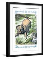 Alice in Wonderland: Alice and the Enormous Puppy-John Tenniel-Framed Art Print