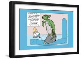 Alice in Wonderland: Alice and the Mock Turtle-John Tenniel-Framed Art Print