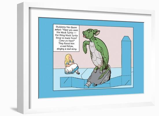 Alice in Wonderland: Alice and the Mock Turtle-John Tenniel-Framed Art Print